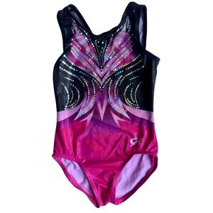 GK Pink and Black Gymnastics Leotard